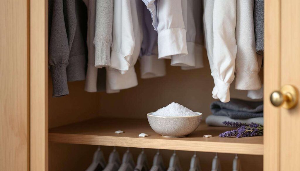 Il trucco del sale grosso nell'armadio che assorbe l'umidità residua dell'inverno