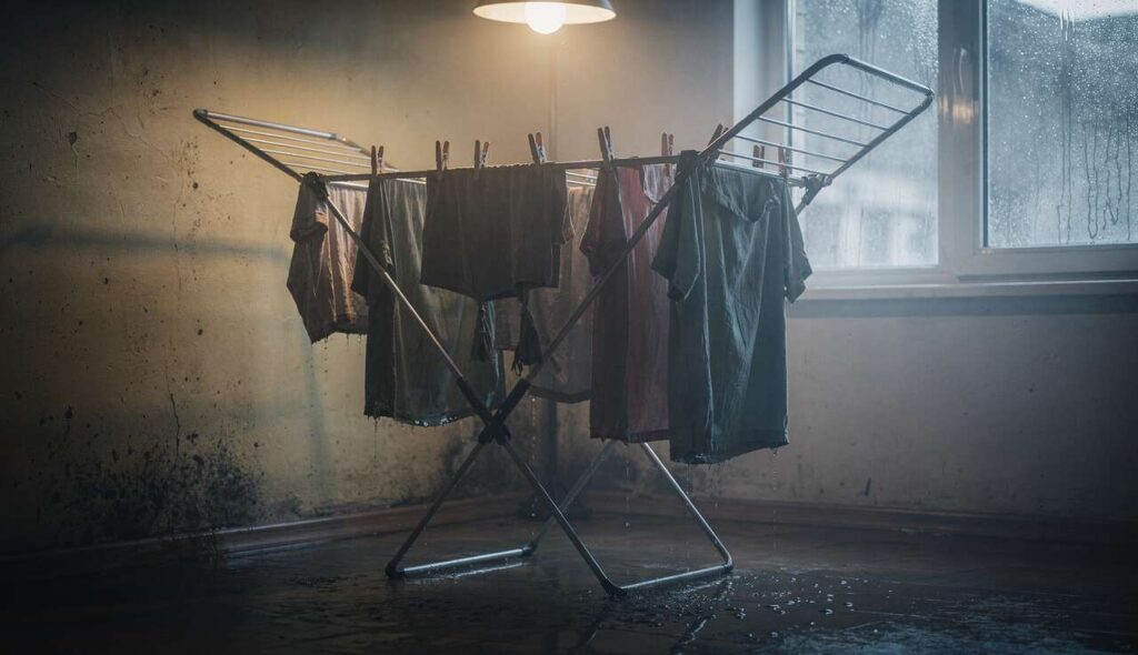 Perché stendere il bucato in casa senza ventilazione favorisce la formazione di muffa e umidità